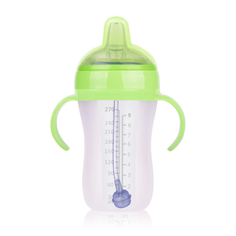 Baby Full Silicone Feeding Bottle, Anti-Colic and Anti-Fall With Handle