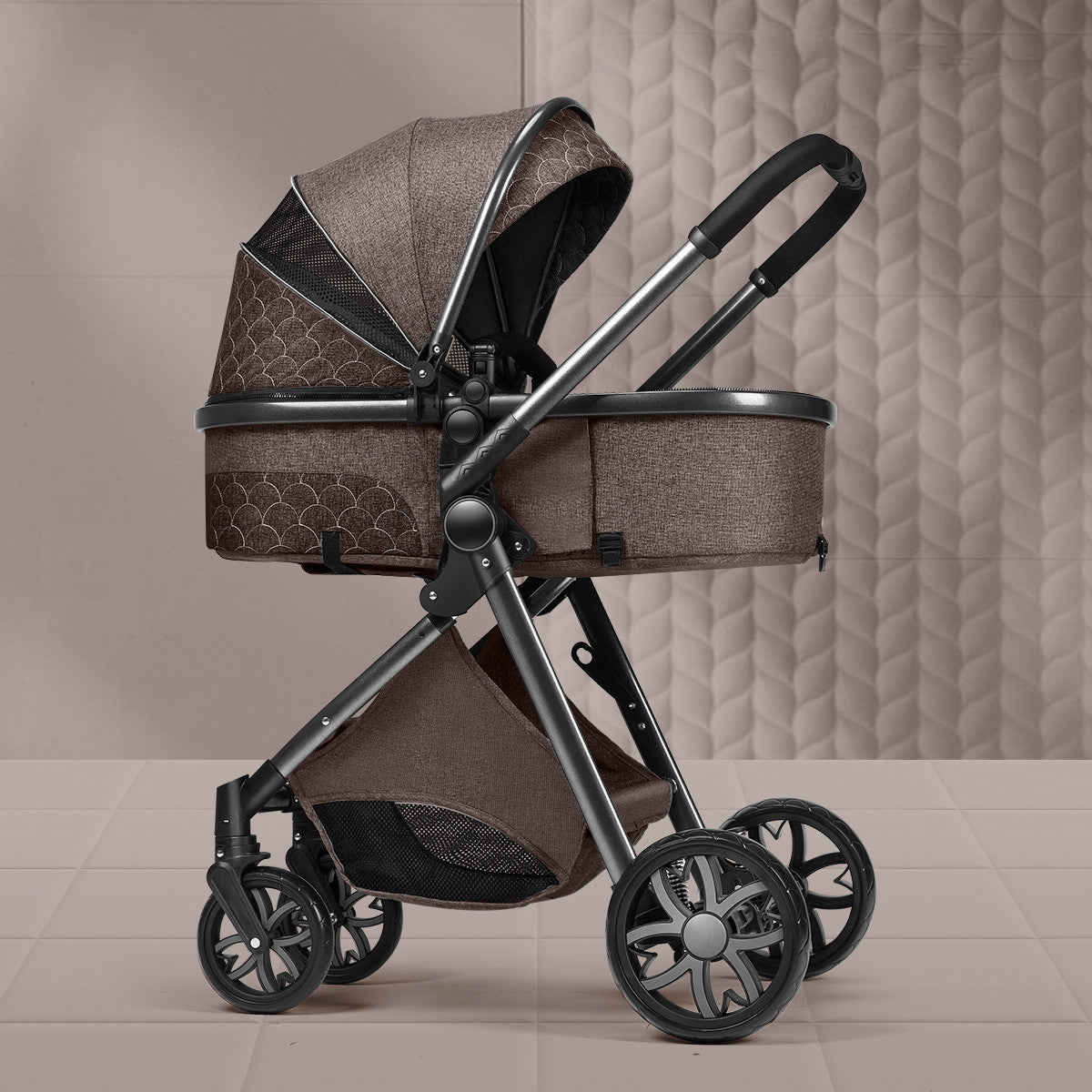 Lightweight Folding Two Way Shock Absorbing Newborn Baby Stroller