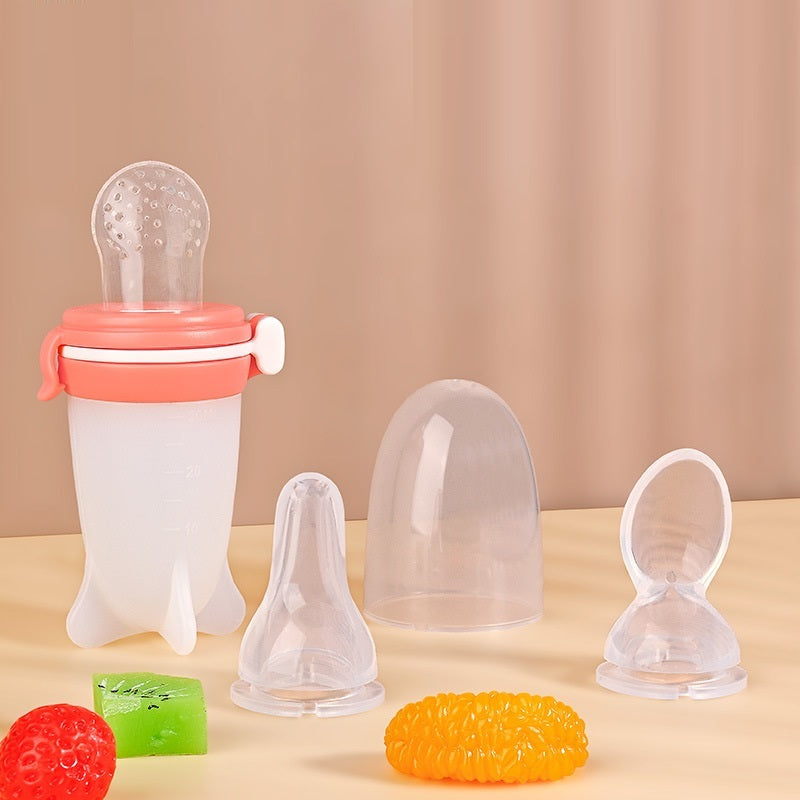 Squeeze Feeding Silicone Baby Solid Food Tools Bowl Milk Bottle